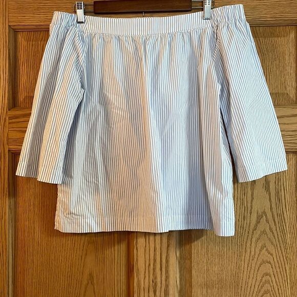 MADEWELL Clean Off-the-Shoulder Top in Stripe - Picture 3 of 9